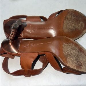 Bottega Veneta brown leather stilettos